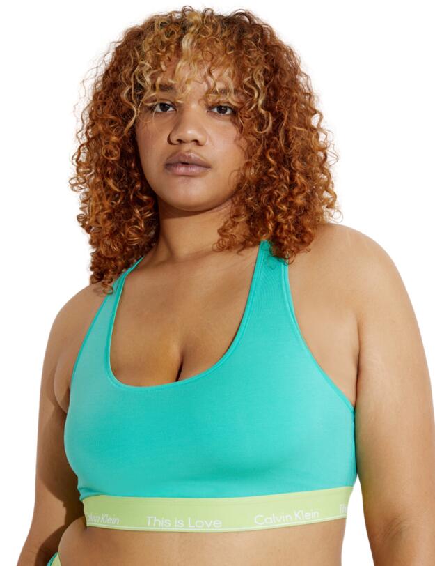 Calvin Klein Pride Plus Size Unlined Bralette Aqua Green 