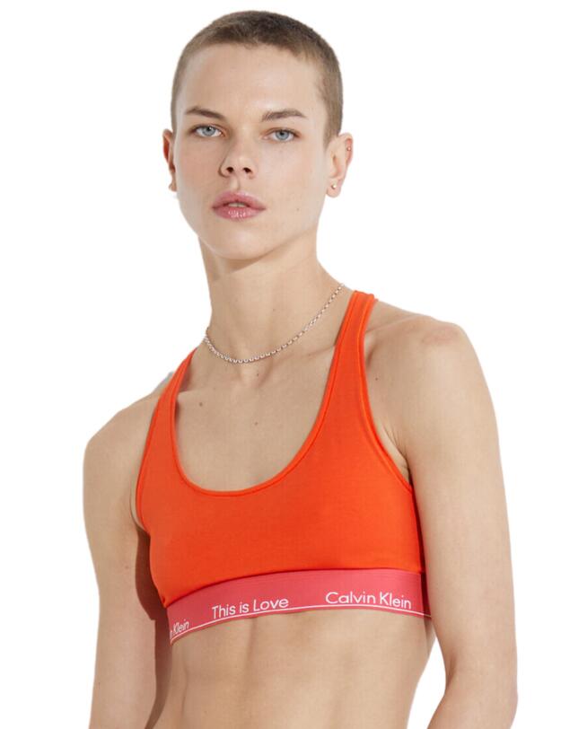 Calvin Klein Pride Unlined Bralette Cherry Tomato