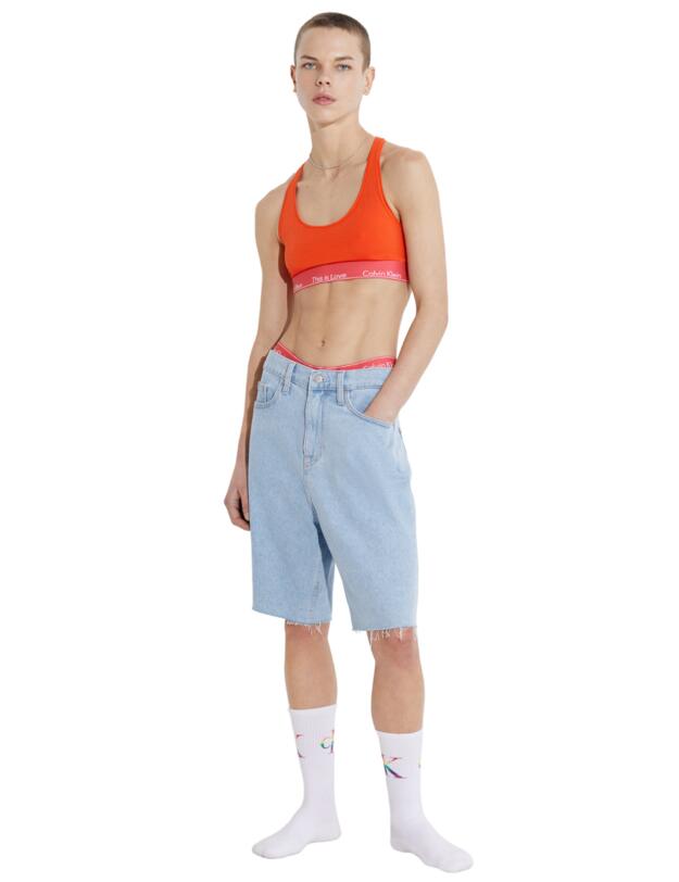 Calvin Klein Pride Unlined Bralette Cherry Tomato