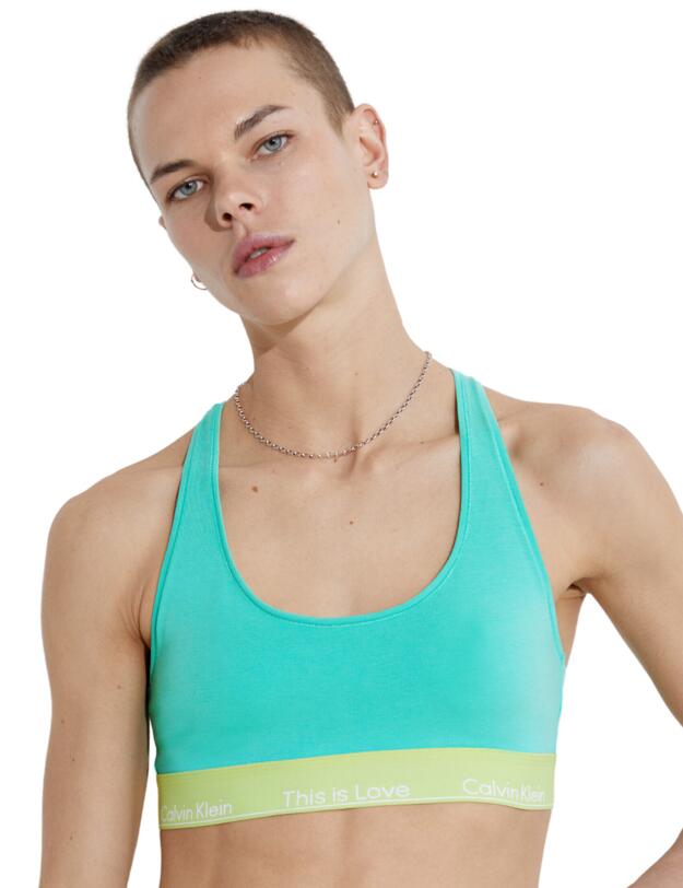 Calvin Klein Pride Unlined Bralette Aqua Green 