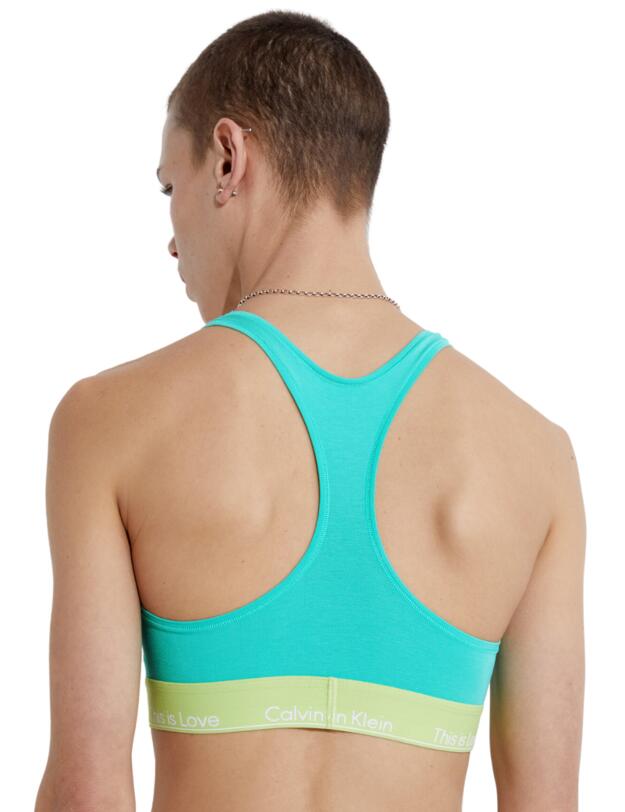 Calvin Klein Pride Unlined Bralette Aqua Green 