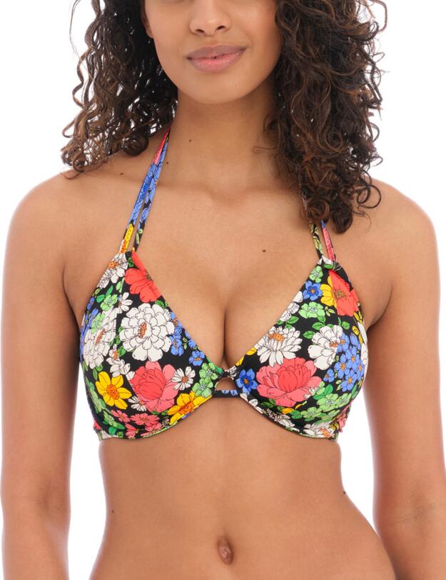 Freya Floral Haze Halter Bikini Top Multi