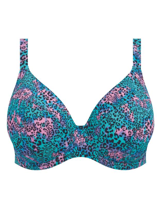 Elomi Electric Savannah Plunge Bikini Top Leopard
