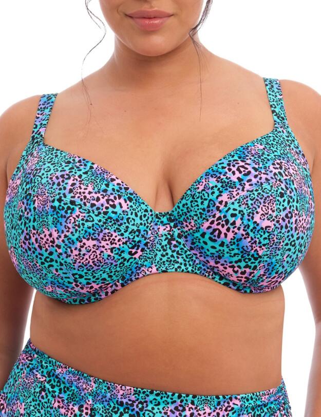 Elomi Electric Savannah Plunge Bikini Top Leopard
