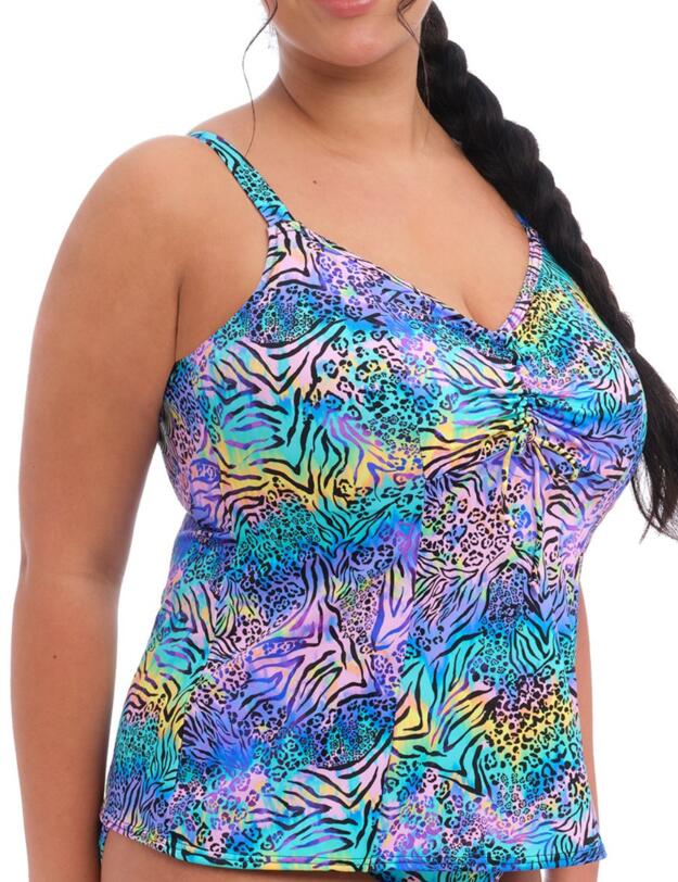 Elomi Electric Savannah Moulded Tankini Top Zebra