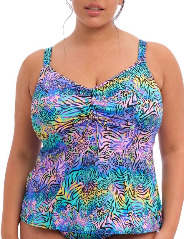 Elomi Electric Savannah Moulded Tankini Top Zebra