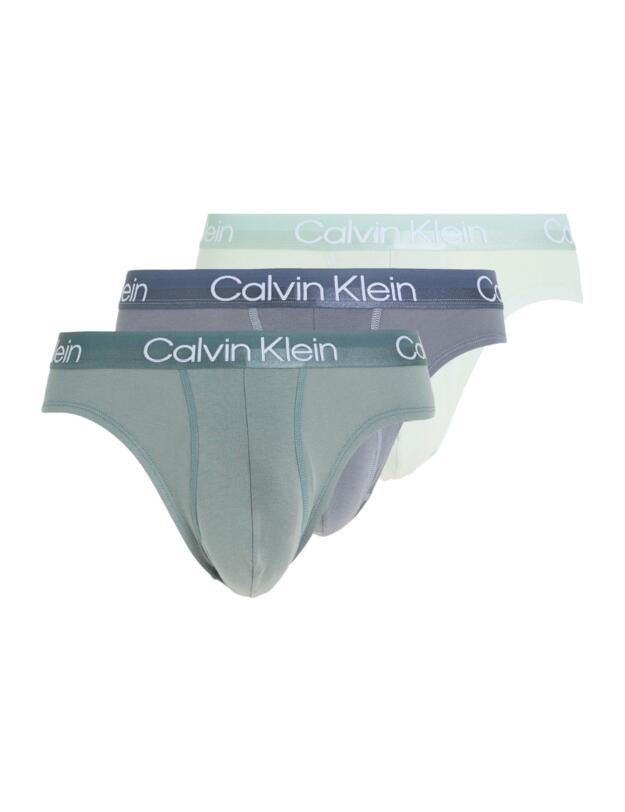 Calvin Klein Mens Modern Structure Hip Brief 3 Pack Beloved Blue/Asphalt Grey/Dragon Fly