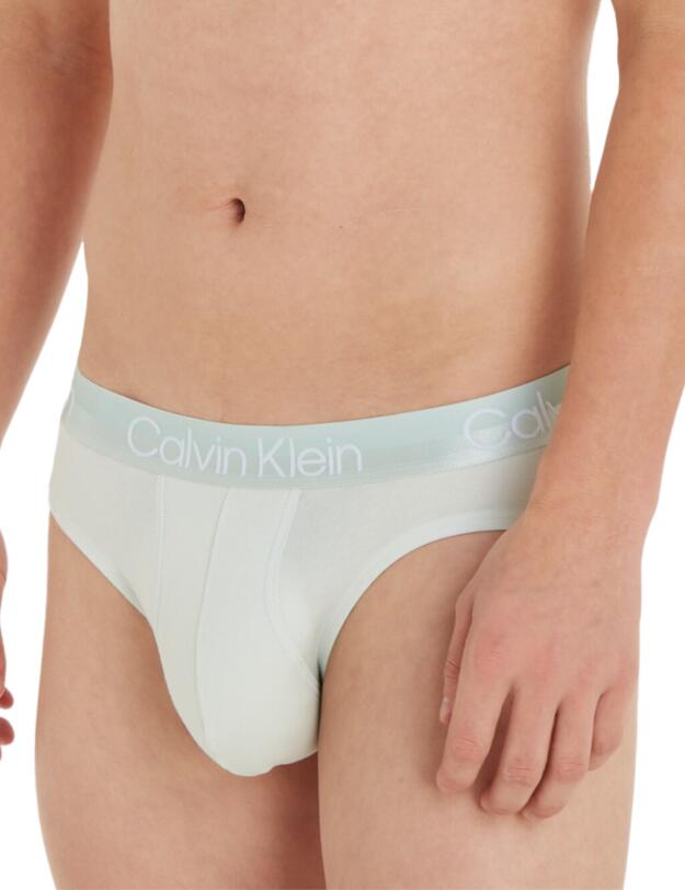 Calvin Klein Mens Modern Structure Hip Brief 3 Pack Beloved Blue/Asphalt Grey/Dragon Fly