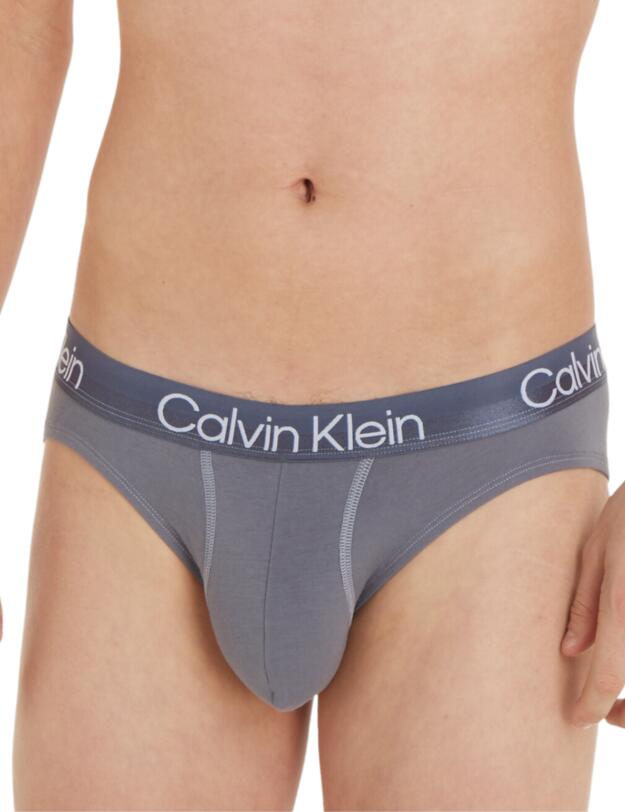 Calvin Klein Mens Modern Structure Hip Brief 3 Pack Beloved Blue/Asphalt Grey/Dragon Fly