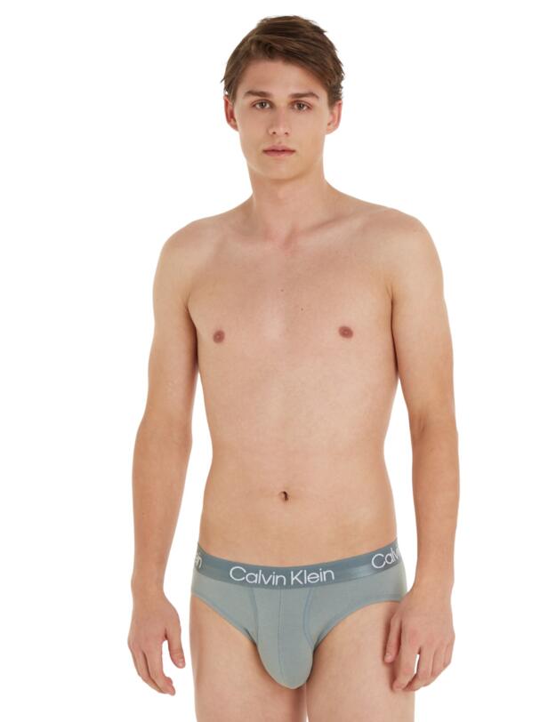 Calvin Klein Mens Modern Structure Hip Brief 3 Pack Beloved Blue/Asphalt Grey/Dragon Fly
