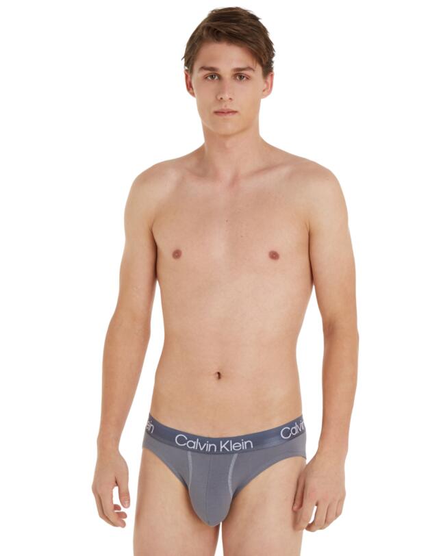 Calvin Klein Mens Modern Structure Hip Brief 3 Pack Beloved Blue/Asphalt Grey/Dragon Fly