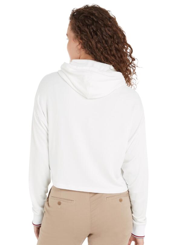 Tommy Hilfiger Cropped Hoodie Ecru 