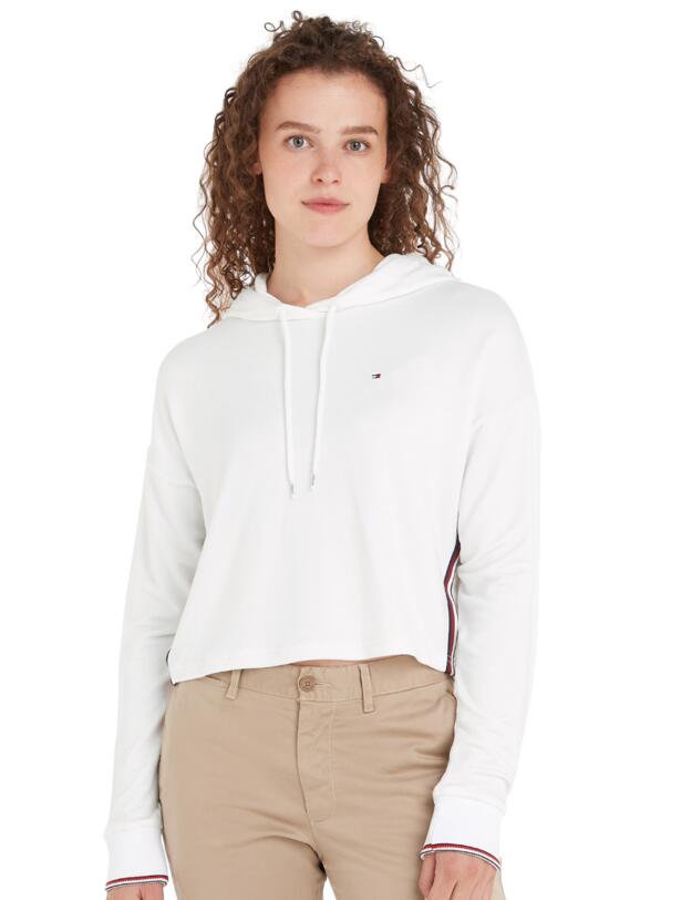 Tommy Hilfiger Cropped Hoodie Ecru 