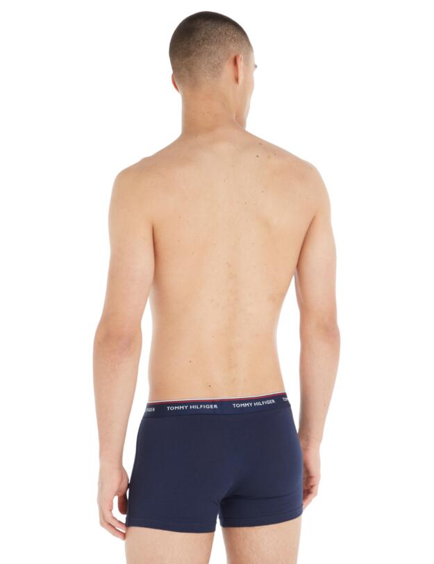 Tommy Hilfiger Mens Essential Repeat Trunks 3 Pack White/Tango Red/Peacoat