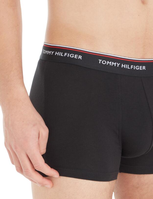 Tommy Hilfiger Mens Essential Repeat Trunks 3 Pack Black