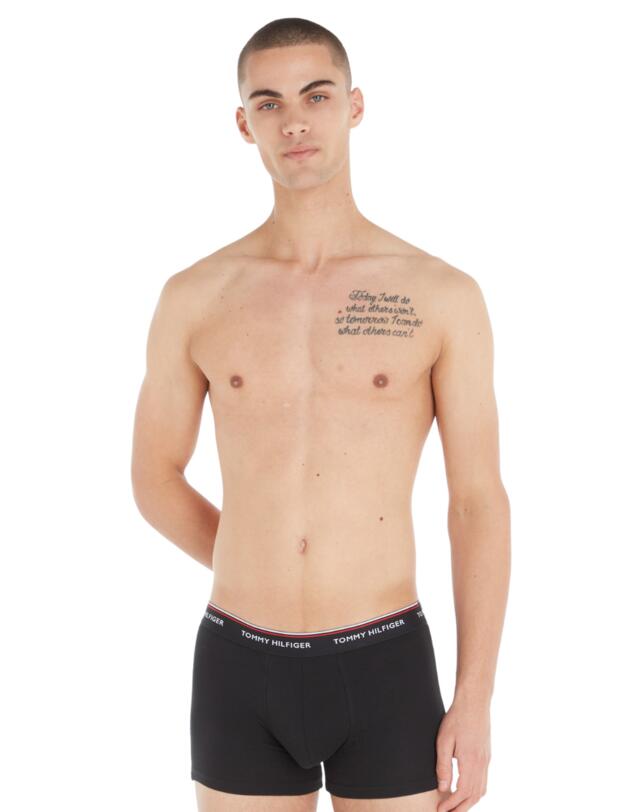 Tommy Hilfiger Mens Essential Repeat Trunks 3 Pack Black