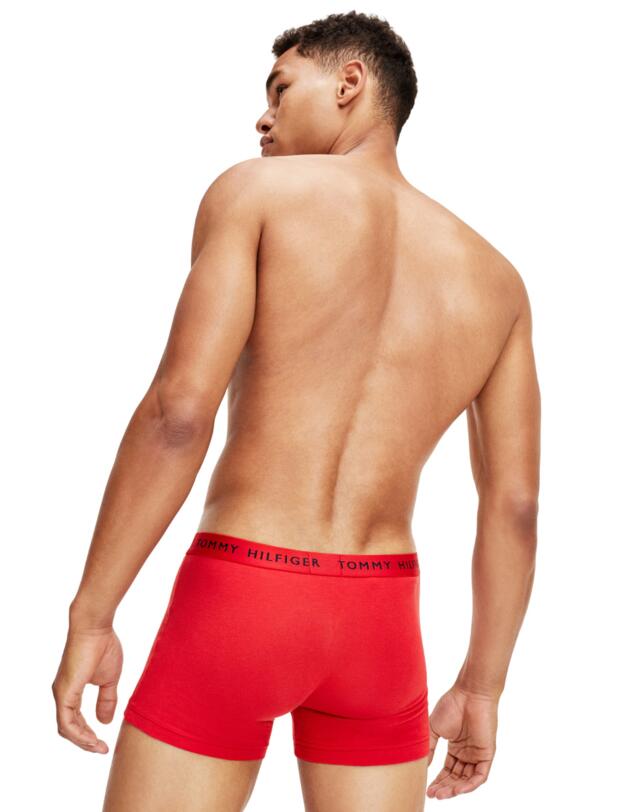 Tommy Hilfiger Mens Trunk 3 Pack White/Desert Sky/Primary Red