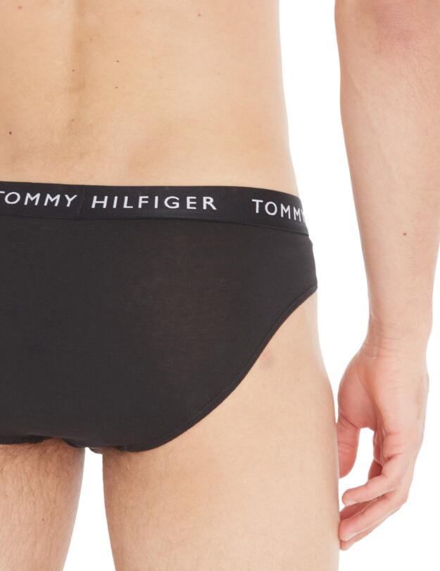 Tommy Hilfiger Mens 3 Pack Brief Black Sublunar/White