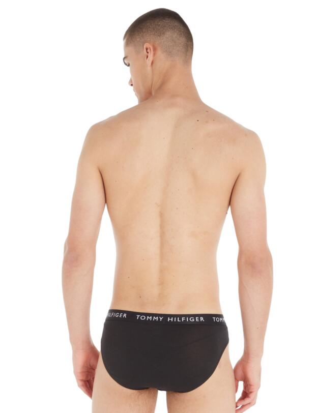 Tommy Hilfiger Mens 3 Pack Brief Black Sublunar/White