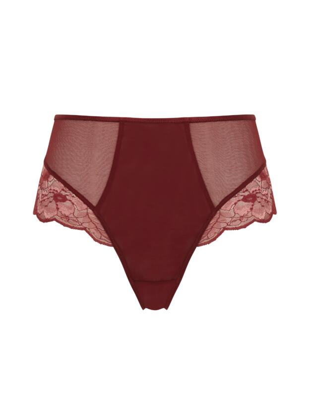Panache Sabrina High Waist Brazilian Brief Red Rose 