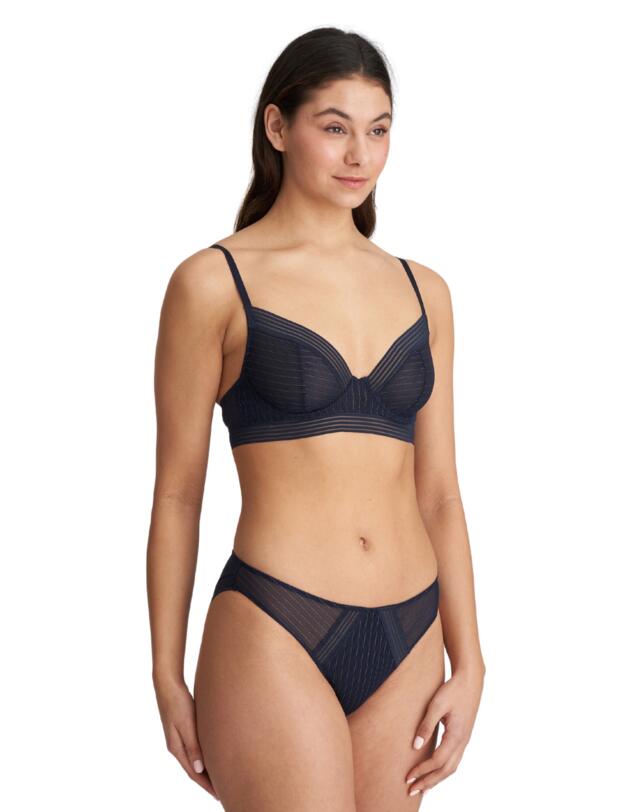 Marie Jo Tokuda Longline Triangle Bra Velvet Blue