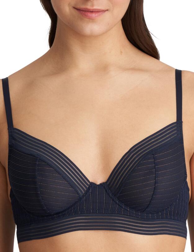 Marie Jo Tokuda Longline Triangle Bra Velvet Blue