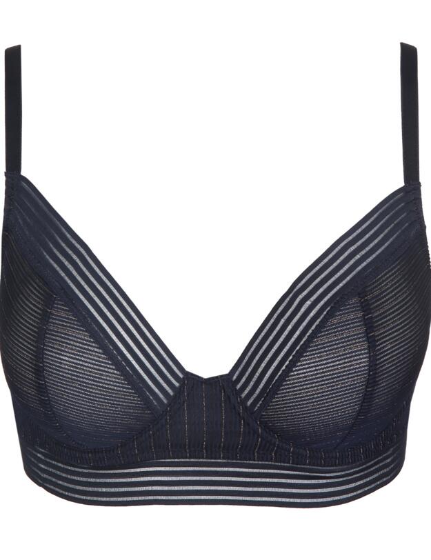 Marie Jo Tokuda Longline Triangle Bra Velvet Blue