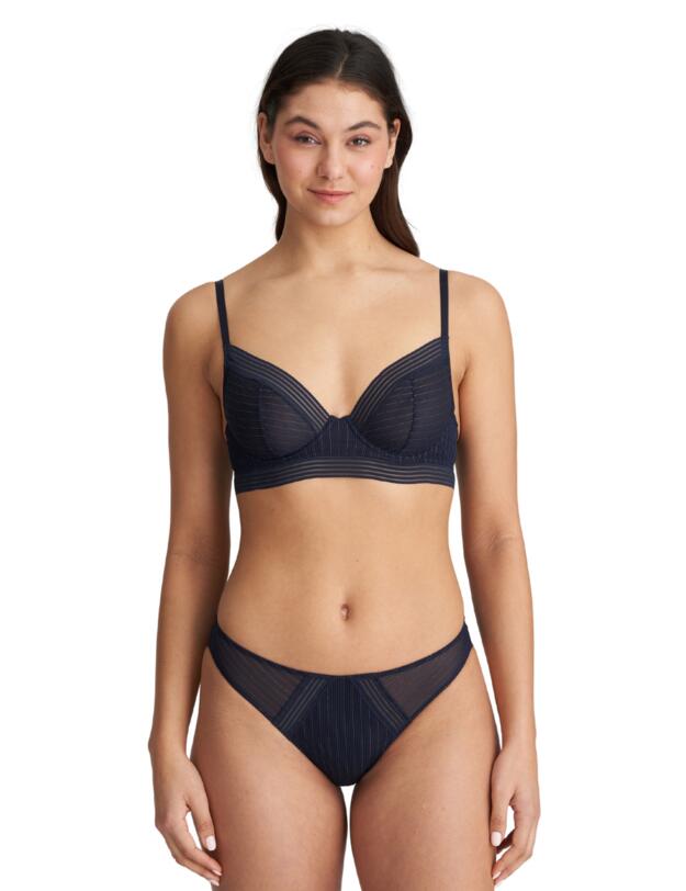 Marie Jo Tokuda Longline Triangle Bra Velvet Blue