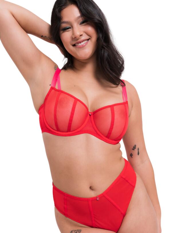 Curvy Kate Elementary High Waist Brazilian Brief Red/Pink