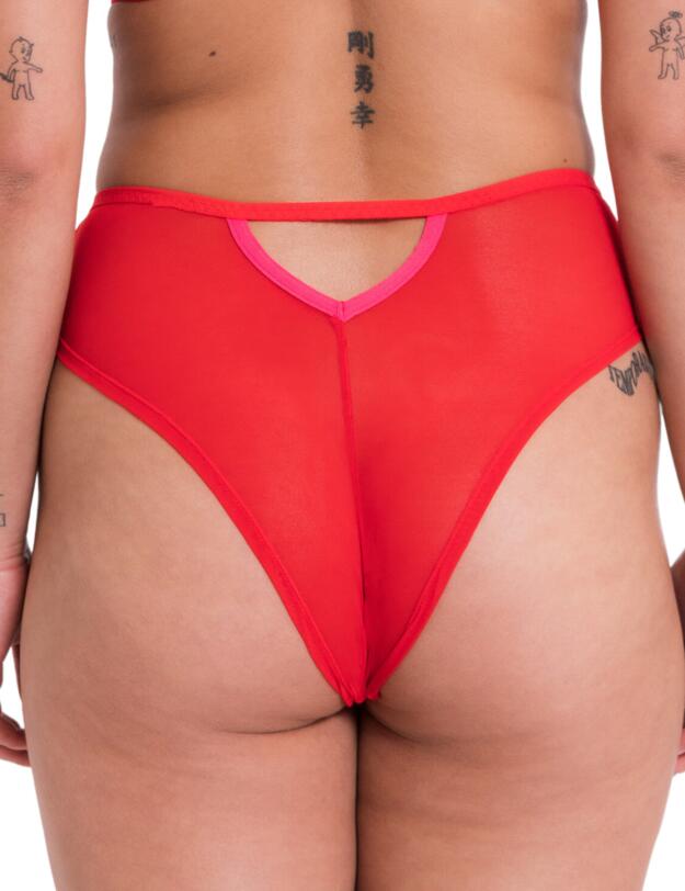 Curvy Kate Elementary High Waist Brazilian Brief Red/Pink