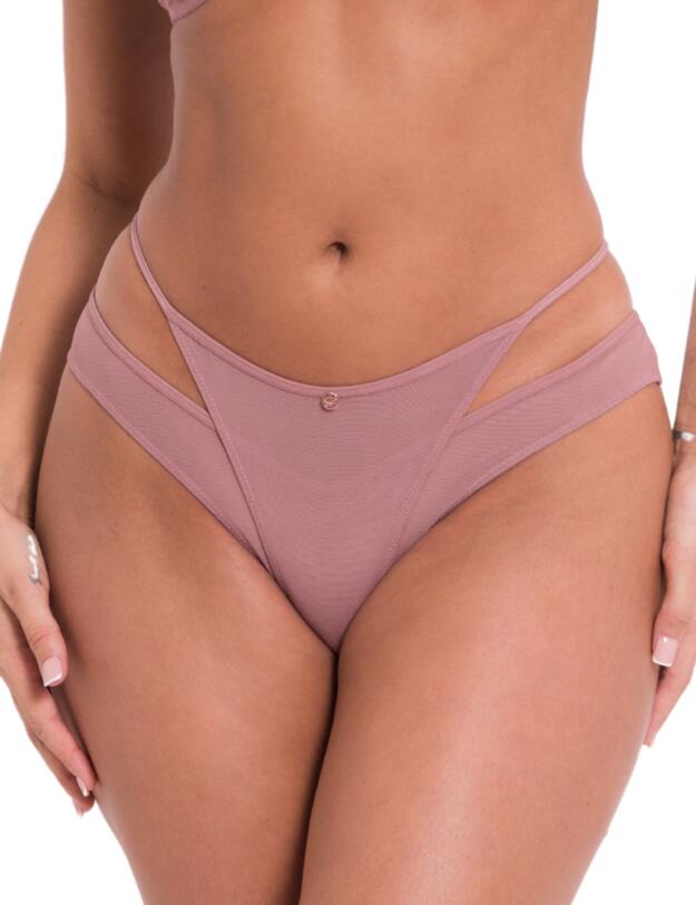 Scantilly by Curvy Kate Peep Show Brazilian Brief Dusty Rose 