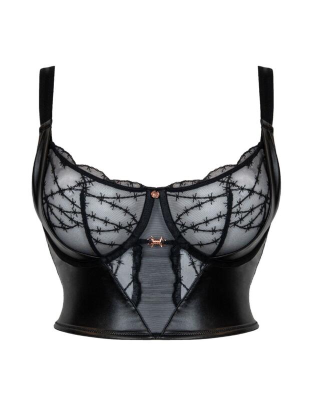 Scantilly by Curvy Kate Tough Love Balcony Longline Bra Black 
