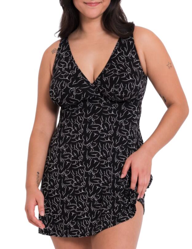 Curvy Kate Softease Chemise Black Print
