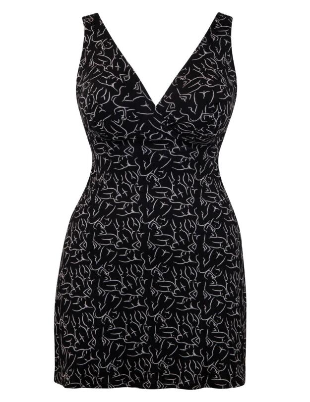 Curvy Kate Softease Chemise Black Print