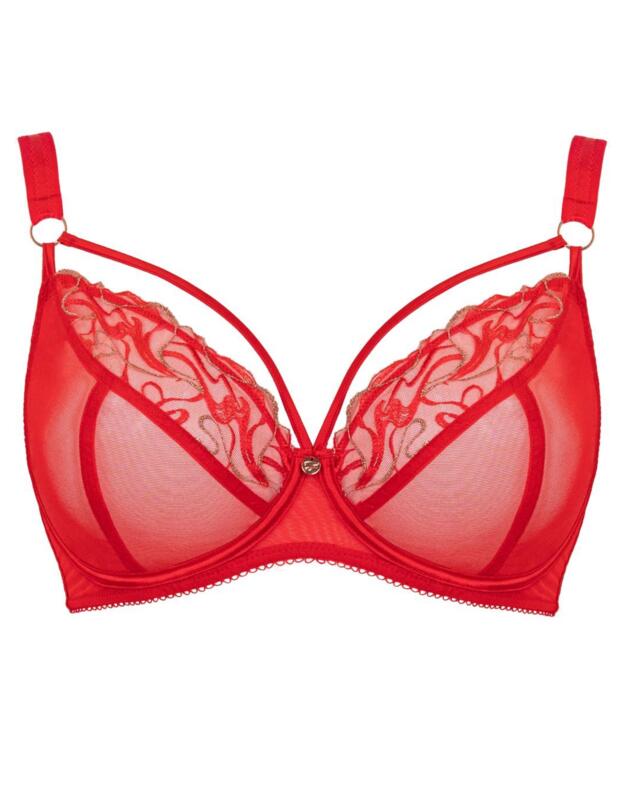 Scantilly by Curvy Kate Fascinate Plunge Bra Poppy Red