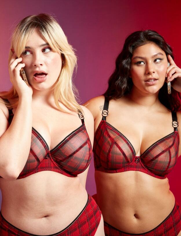 Curvy Kate Lifestyle Print Plunge Bra Check Print 