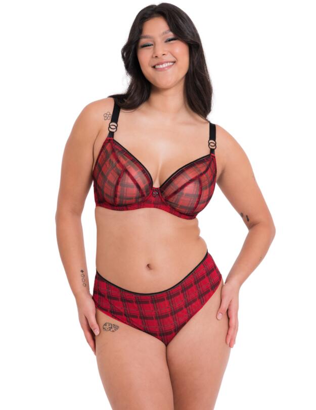 Curvy Kate Lifestyle Print Plunge Bra Check Print 