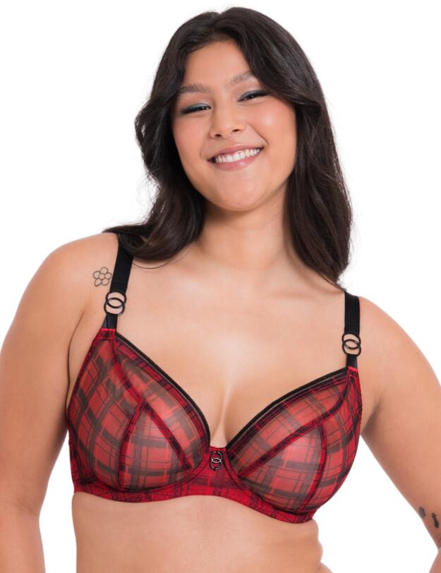 Curvy Kate Lifestyle Print Plunge Bra Check Print 