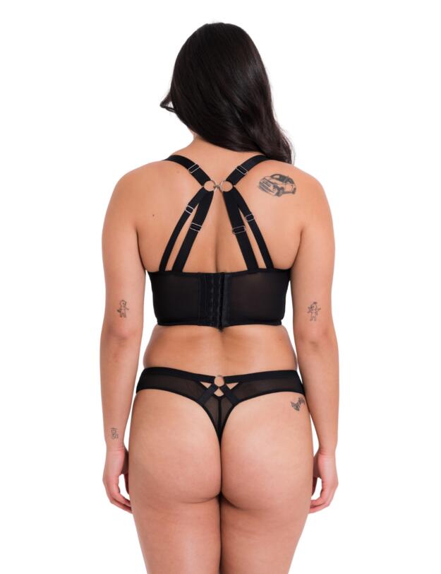 Curvy Kate Non-Stop Superplunge Longline Bra Black/Pink