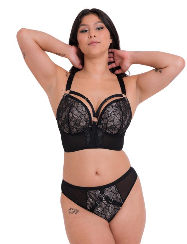 Curvy Kate Non-Stop Superplunge Longline Bra Black/Pink