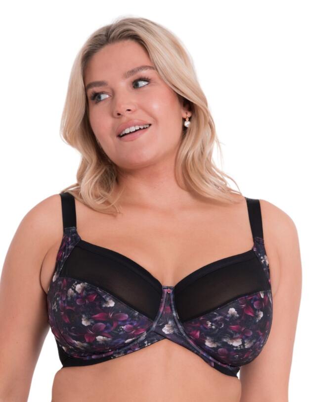 Curvy Kate Wonderfully Print Full Cup Balcony Bra Black Floral