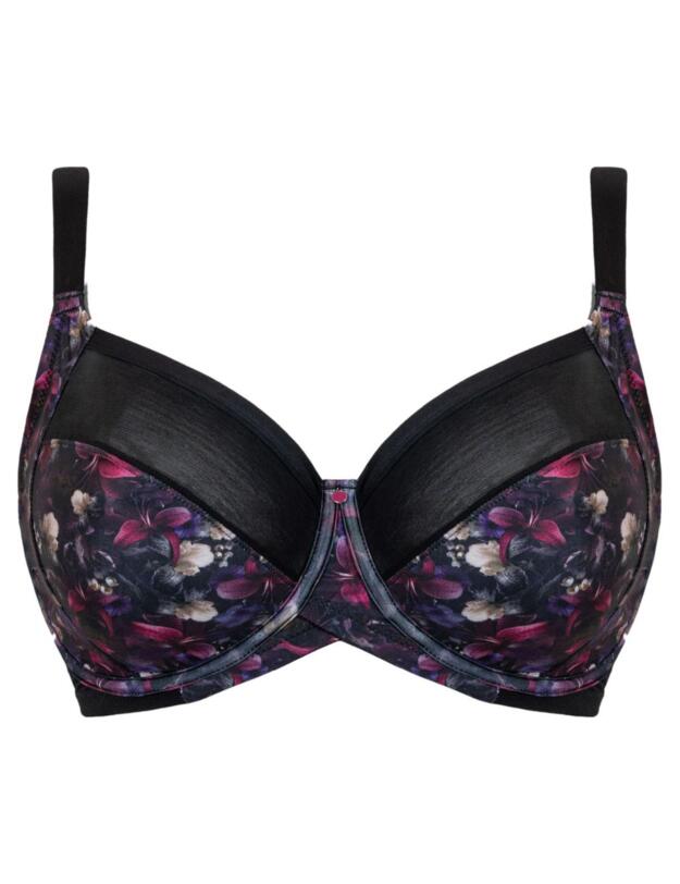 Curvy Kate Wonderfully Print Full Cup Balcony Bra Black Floral