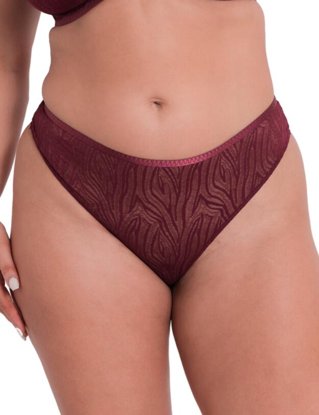 Curvy Kate Lace Daze Brazilian Brief Claret 