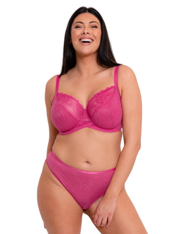 Curvy Kate Lace Daze Brazilian Brief Lipstick Pink 