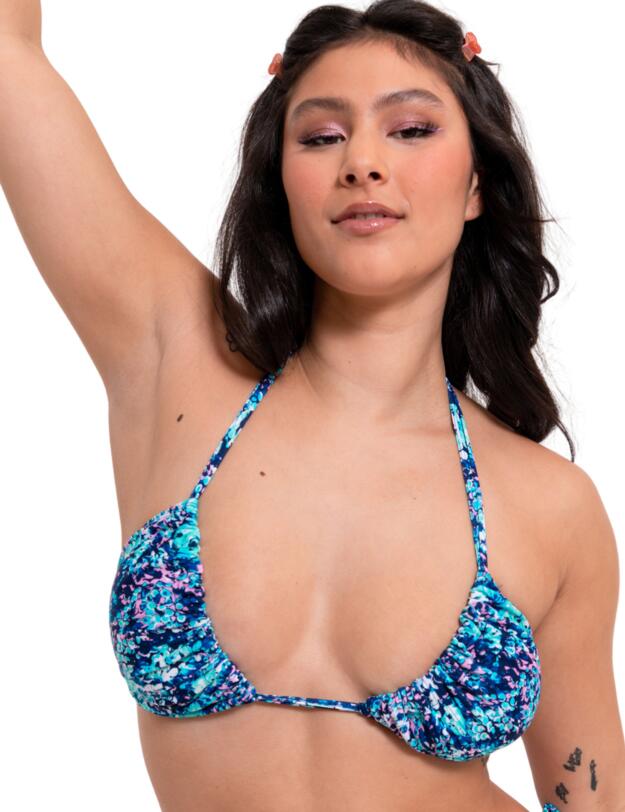 Curvy Kate Mykonos Triangle Bikini Top Blue Print