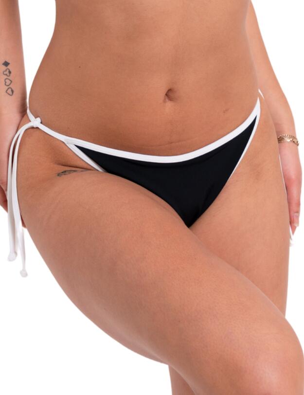 Curvy Kate Minimalist Tie Side Bikini Brief Black/White 