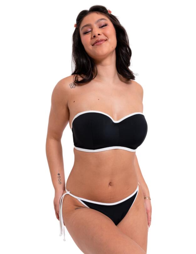 Curvy Kate Minimalist Tie Side Bikini Brief Black/White 