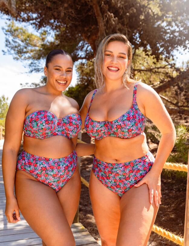 Curvy Kate Kitsch Kate High Waist Bikini Brief Floral Print 