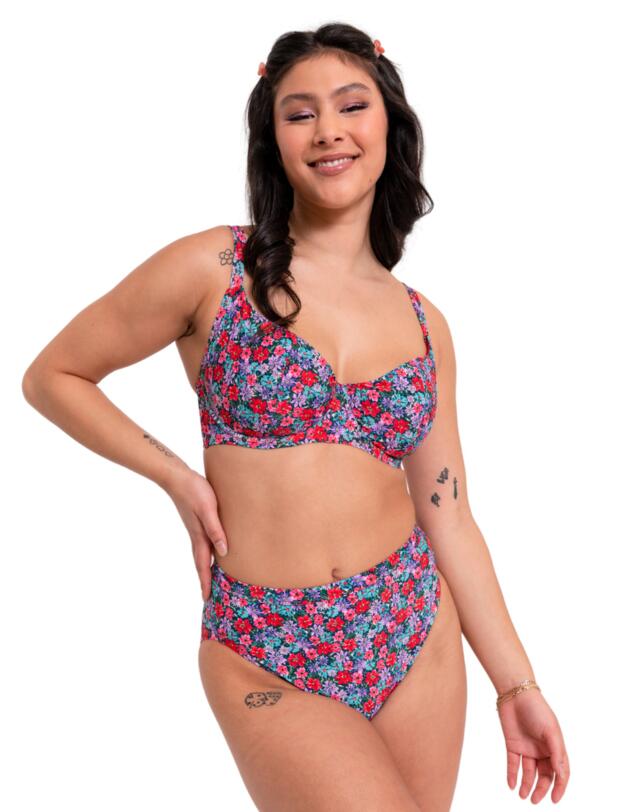 Curvy Kate Kitsch Kate High Waist Bikini Brief Floral Print 