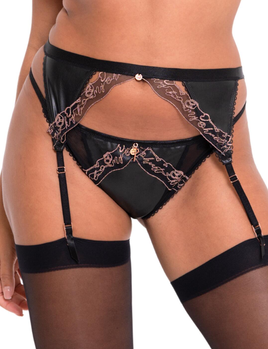 Scantilly By Curvy Kate Key To My Heart Bare Faced Brief Black